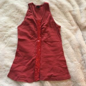Rust colored racerback sequin tank. EUC
